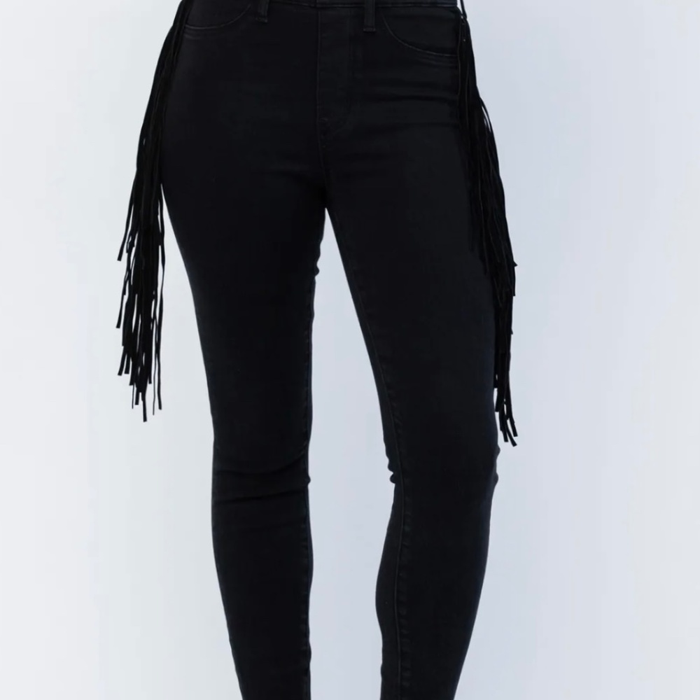 Judy blue black fringe jegging jeans
